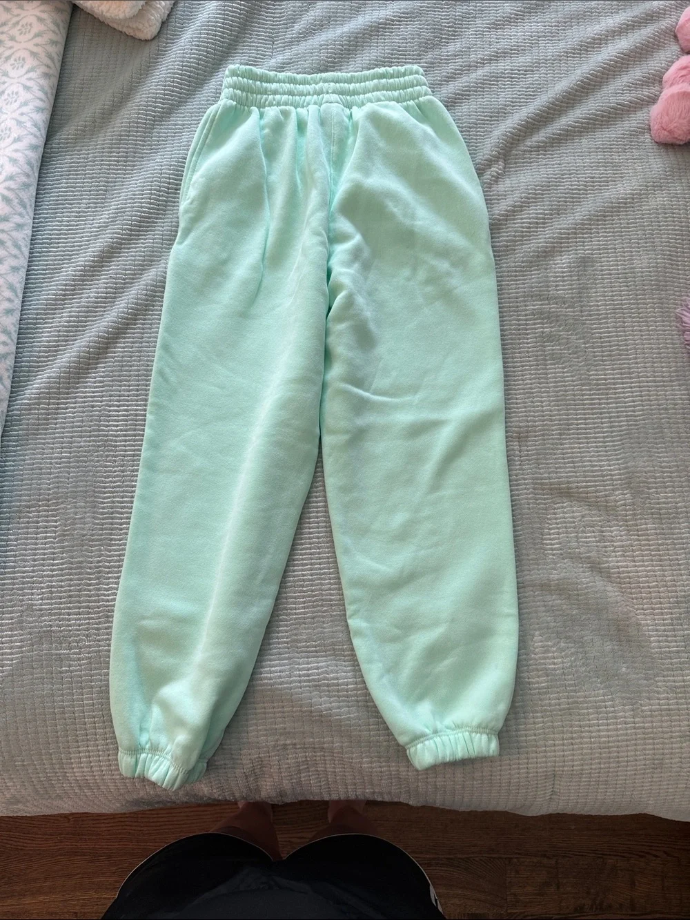 Nike Kids Mint Green Fleece Joggers with Embroidered Logo